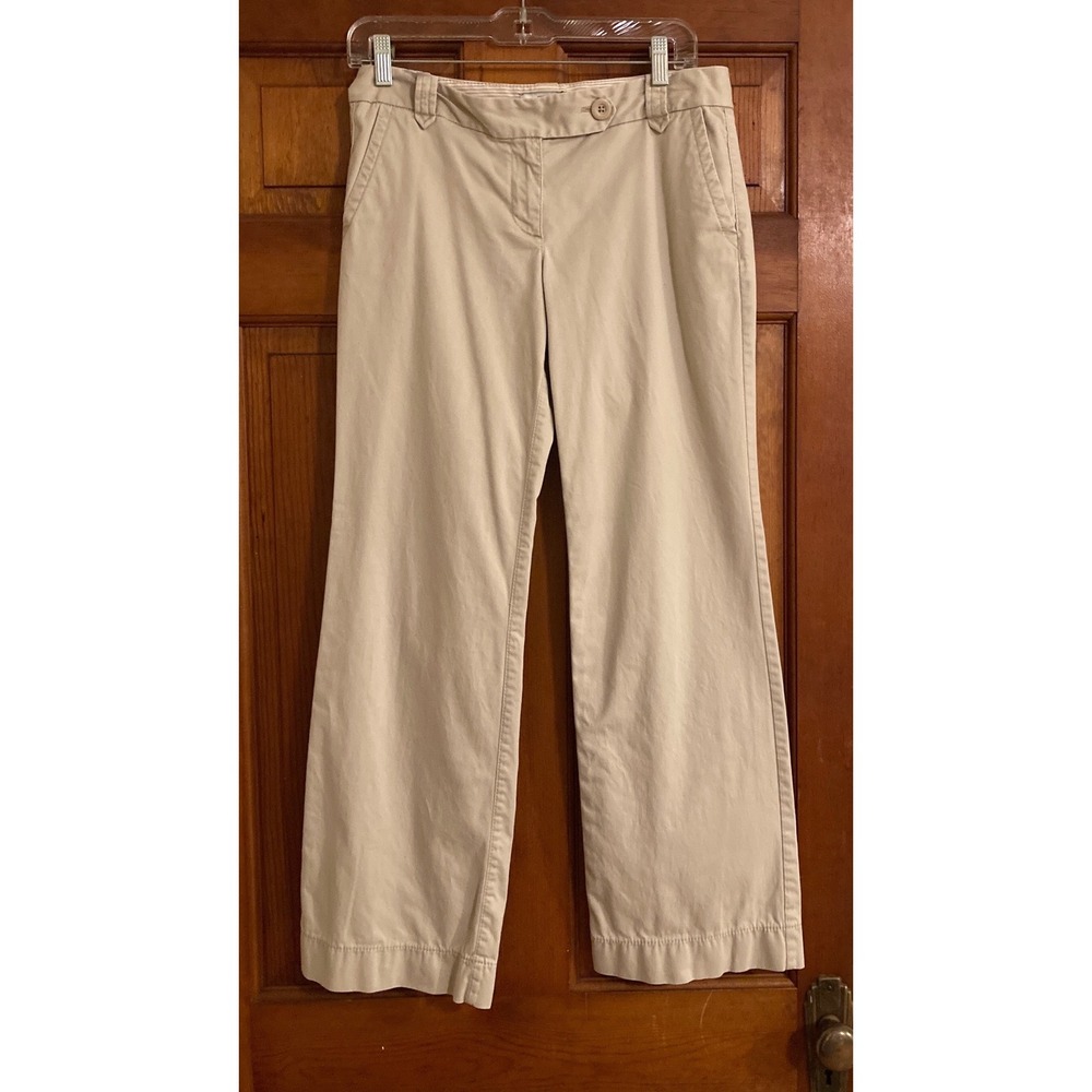 Ann Taylor‎ LOFT Women 4P Khaki Marisa Straight Leg Chino Pants Academia Neutral